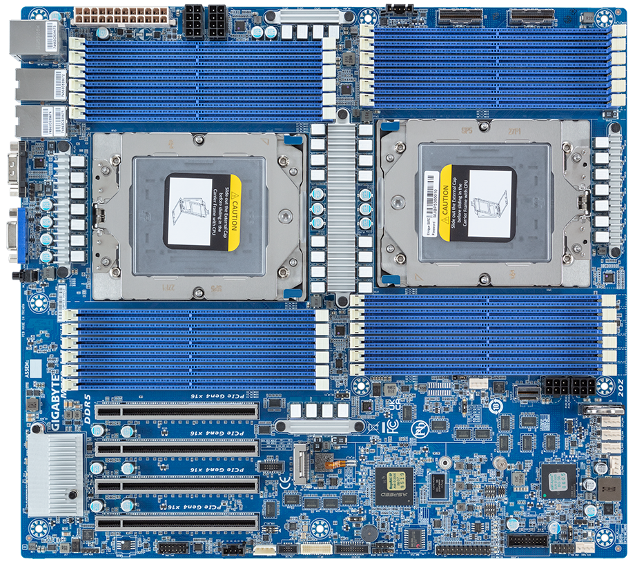 Gigabyte MZ73-LM1, 2xSKT LGA 6096, AMD EPYC 9004, SoC,
