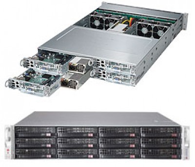 Supermicro SuperServer SYS-6028TP-HC1R 2U Twin^2 DP 4x3LFF LSI 3108 RED PSU