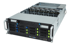 Gigabyte G493-SB0-AAP1, RACK 4U, DP, 4Gen. Intel Xeon Scalable, 12x3.5/2.5" NVMe/SATA, 2xGbE, 8xGPU, Red. PSU, IPMI