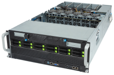 Gigabyte G493-ZB3-AAP1, RACK 4U, DP, AMD EPYC 9004, 12x2.5" NVMe/SATA/SAS, 8xGPU, 2xGbE, Red. PSU, IPMI